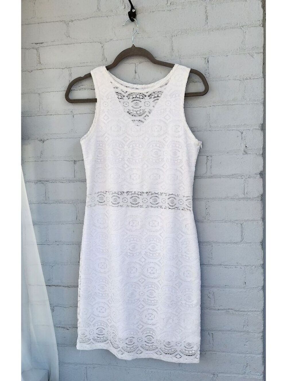 Sally Miller White Lace Sleeveless Dress Size L